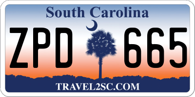 SC license plate ZPD665