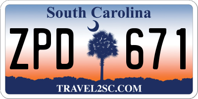 SC license plate ZPD671