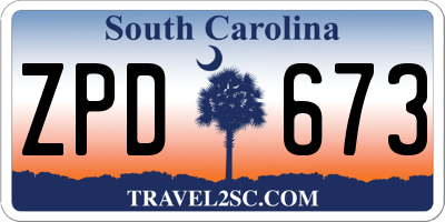SC license plate ZPD673