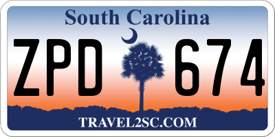 SC license plate ZPD674