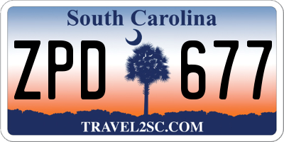 SC license plate ZPD677