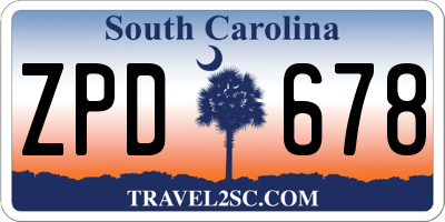SC license plate ZPD678