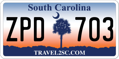 SC license plate ZPD703