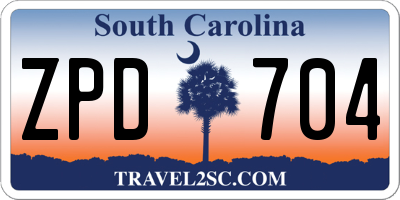 SC license plate ZPD704
