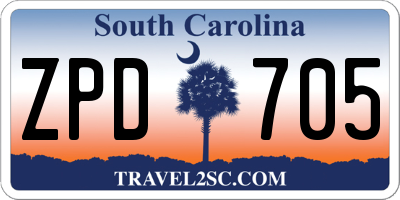 SC license plate ZPD705