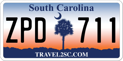 SC license plate ZPD711