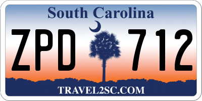 SC license plate ZPD712