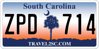 SC license plate ZPD714