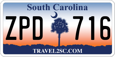 SC license plate ZPD716