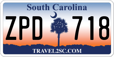 SC license plate ZPD718