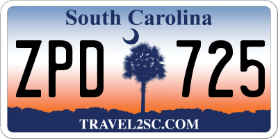 SC license plate ZPD725