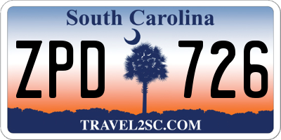 SC license plate ZPD726