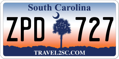 SC license plate ZPD727