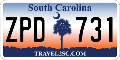 SC license plate ZPD731