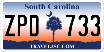 SC license plate ZPD733
