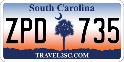 SC license plate ZPD735