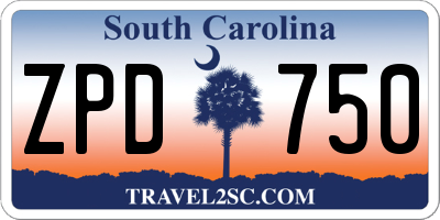 SC license plate ZPD750