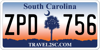 SC license plate ZPD756