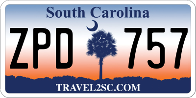 SC license plate ZPD757