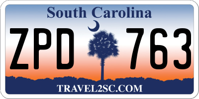 SC license plate ZPD763