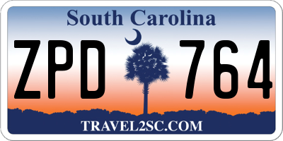 SC license plate ZPD764