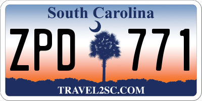SC license plate ZPD771