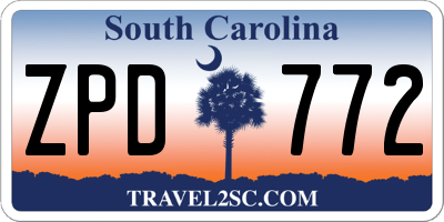 SC license plate ZPD772