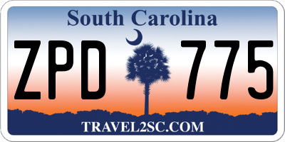 SC license plate ZPD775