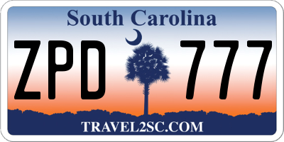SC license plate ZPD777