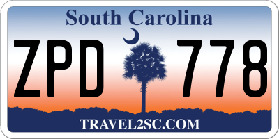 SC license plate ZPD778