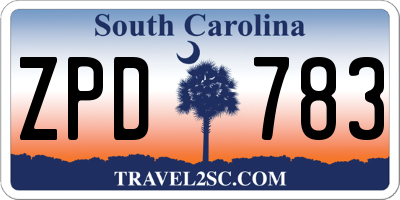 SC license plate ZPD783