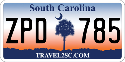 SC license plate ZPD785