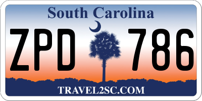 SC license plate ZPD786