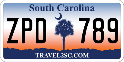 SC license plate ZPD789