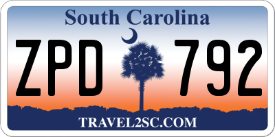 SC license plate ZPD792