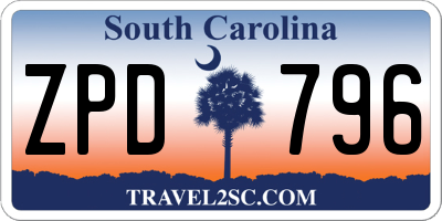 SC license plate ZPD796