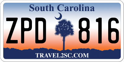 SC license plate ZPD816