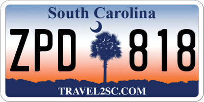 SC license plate ZPD818