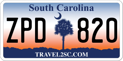 SC license plate ZPD820