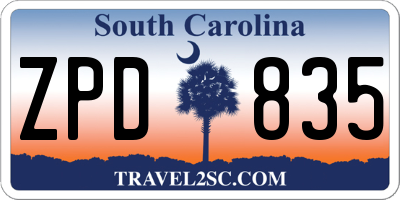 SC license plate ZPD835