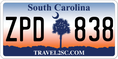 SC license plate ZPD838