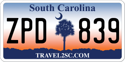 SC license plate ZPD839