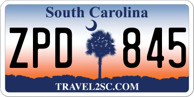 SC license plate ZPD845