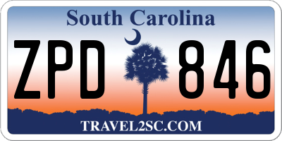 SC license plate ZPD846