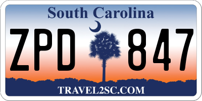 SC license plate ZPD847