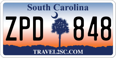 SC license plate ZPD848