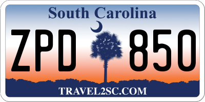 SC license plate ZPD850