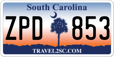 SC license plate ZPD853