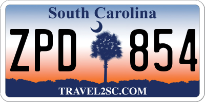 SC license plate ZPD854