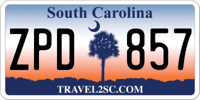 SC license plate ZPD857